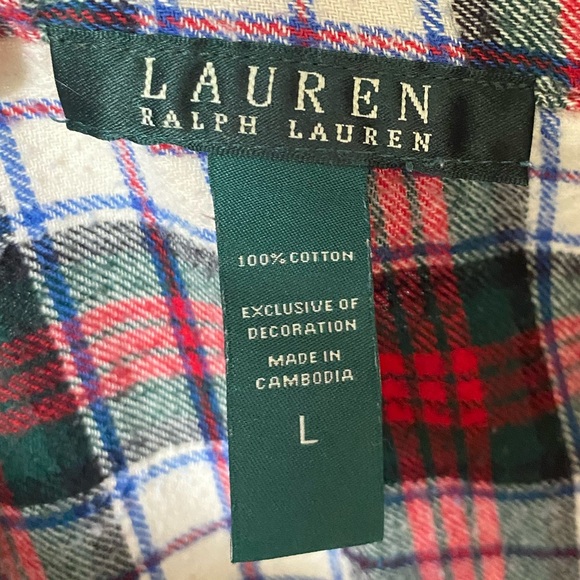 Ralph Lauren Flannel Plaid Pajama - top only - Picture 5 of 5